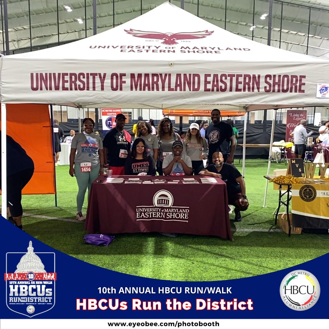 University of Maryland Eastern Shore Alumni Chapter, Inc. members under the tent for HBCU Run the District event.